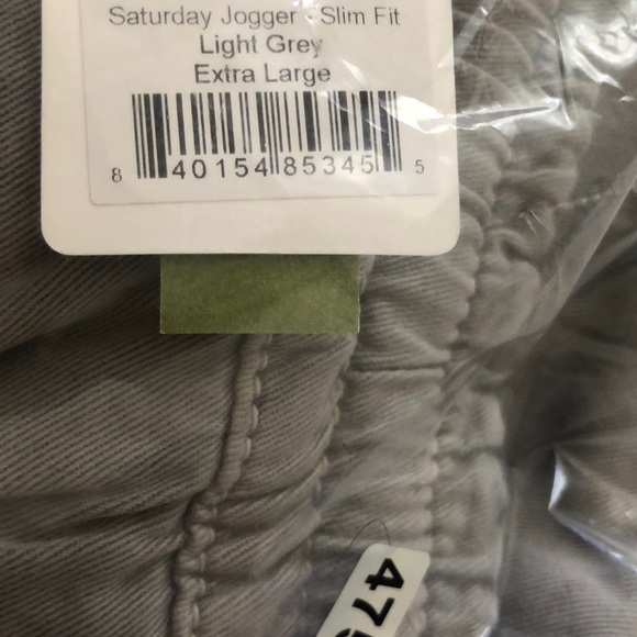 Marine Layer Saturday Jogger Pants Drawstring Waist Slim Fit Light Grey NWT XL - Picture 8 of 10